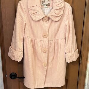 Kensie Blush/Light Pink Corduroy coat jacket with large snap buttons